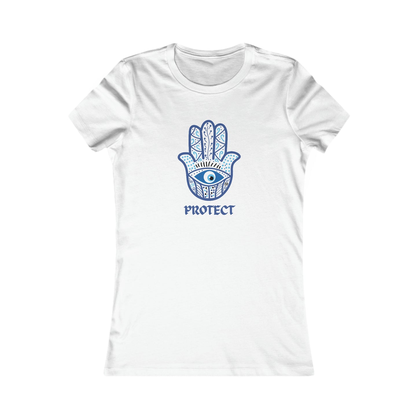 Protect Hamsa Hand - Women's Slim Fit White Tee by Chamanic