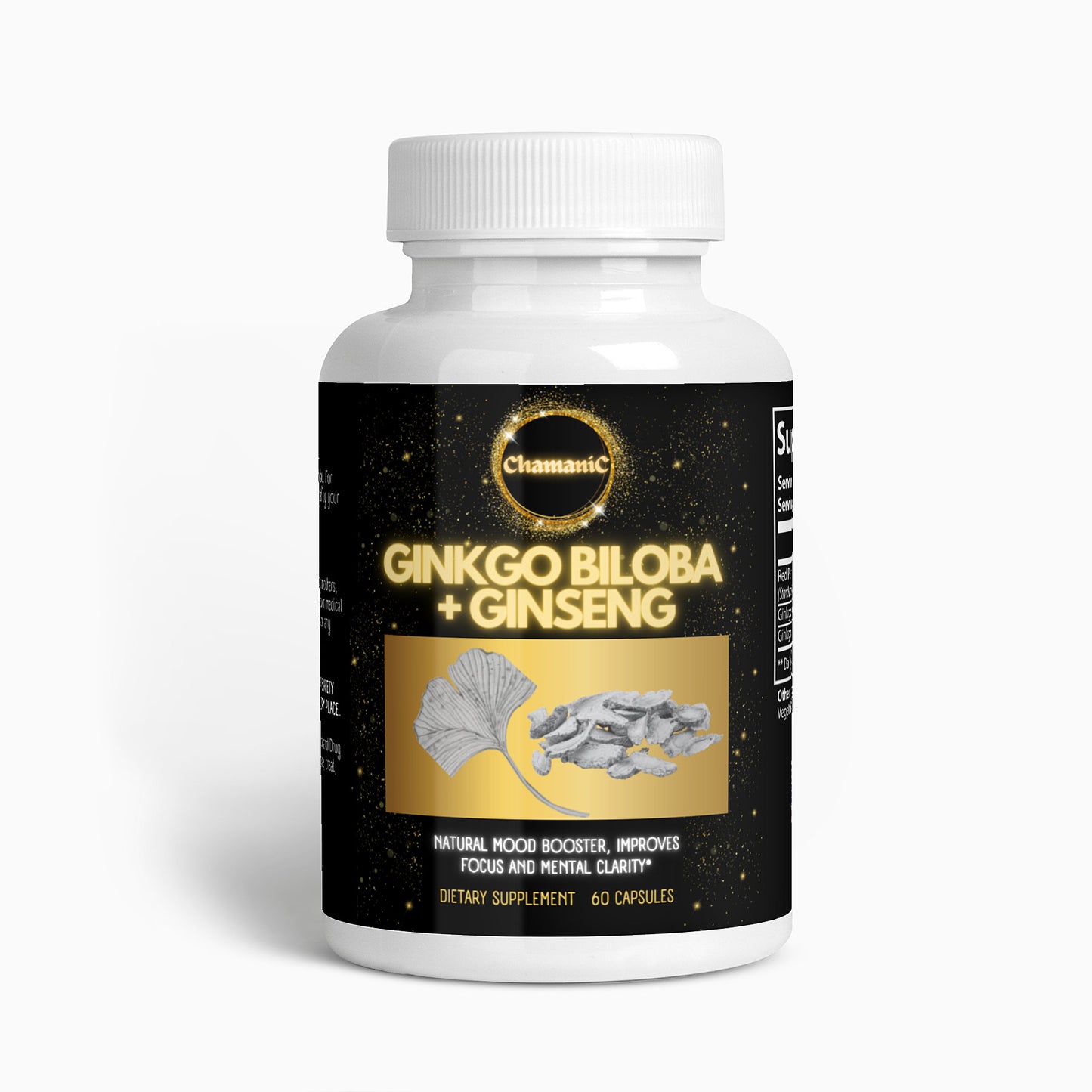 CHAMANIC Ginkgo Biloba + Ginseng Vitality Boost - 60 Capsules