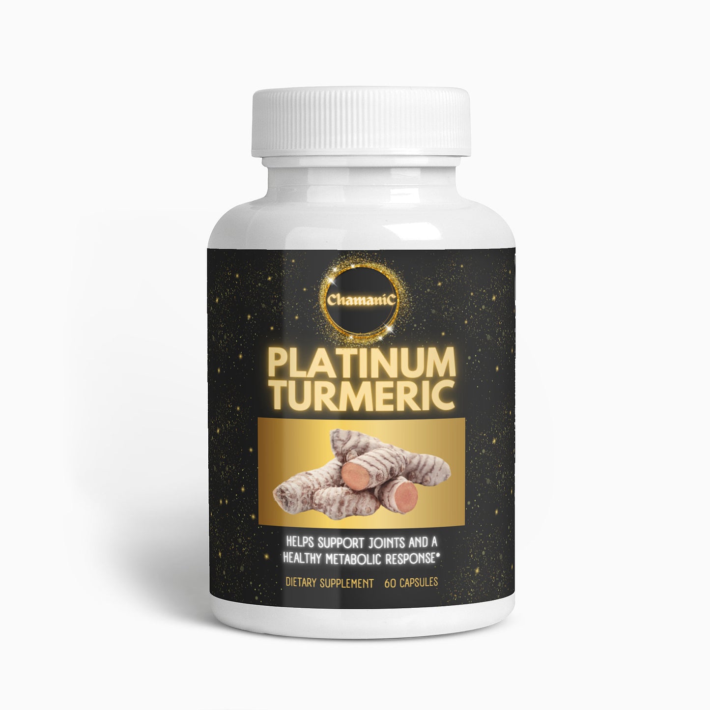 CHAMANIC Platinum Turmeric Capsules: Ayurvedic Wellness & Modern Health - 60 Capsules