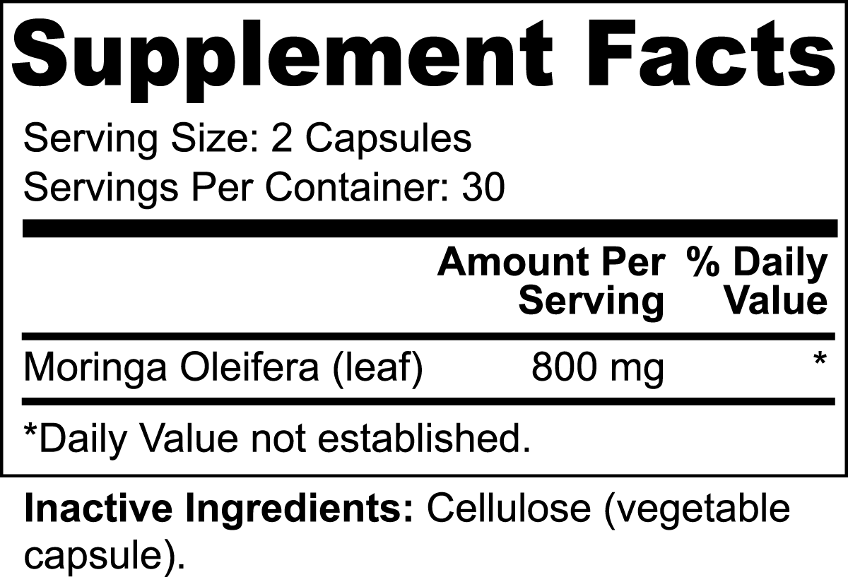 CHAMANIC Moringa Pure Capsules - 60 Count