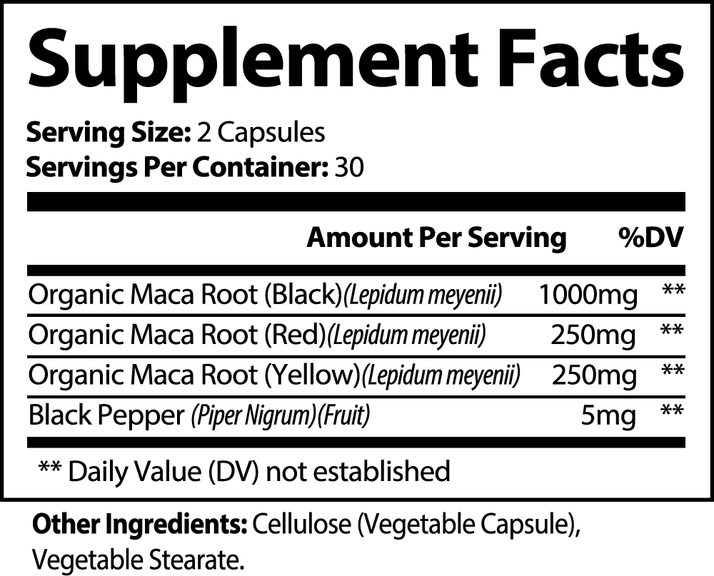 CHAMANIC  Maca Root Blend Capsules- 60 capsules